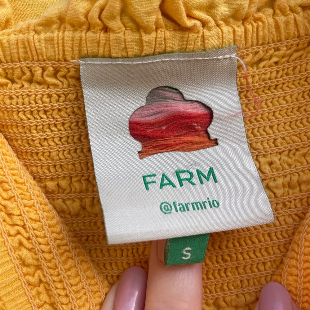 FARM Rio Yellow Tiered Midi Dress - Picture 3 of 3